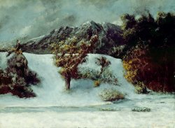 Winter Landscape With The Dents Du Midi by Gustave Courbet