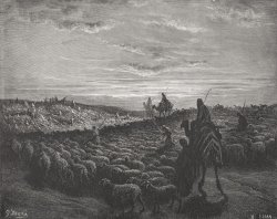 Abraham Journeying Into The Land Of Canaan by Gustave Dore