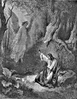 Jesus And Angel Bible Illustration by Gustave Dore
