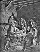 Nativity Bible Illustration Engraving by Gustave Dore