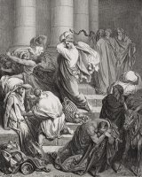 The Buyers And Sellers Driven Out Of The Temple by Gustave Dore