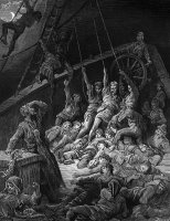 The Dead Sailors Rise Up And Start To Work The Ropes Of The Ship So That It Begins To Move by Gustave Dore
