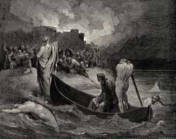 The Inferno, Canto 8, Lines 110111 I Could Not Hear What Terms He Offer’d Them, But They Conferr’d Not Long by Gustave Dore