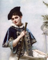 A Portrait of a Noble Lady by Gustave Jean Jacquet