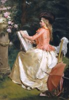 The Artist in The Garden by Gustave Jean Jacquet