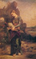 Thracian Girl Carrying The Head of Orpheus on His Lyre by Gustave Moreau