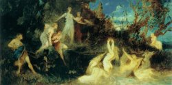The Hunt of Diana (study) by Hans Makart