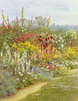 A Herbaceous Border by Helen Allingham