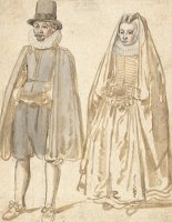 Standing Couple Seen From The Front by Hendrick Avercamp