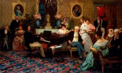 Chopin Playing the Piano in Prince Radziwills Salon by Hendrik Siemiradzki