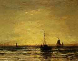 The Return of The Fleet at Sunset by Hendrik Willem Mesdag