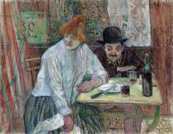 At The Cafe La Mie by Henri de Toulouse-Lautrec