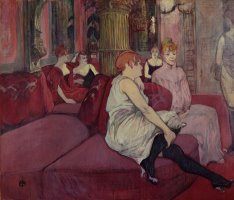 In the Salon at the Rue des Moulins by Henri de Toulouse-Lautrec