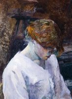 Red-haired Woman In White Camisole by Henri de Toulouse-Lautrec