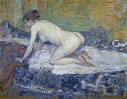 Red Headed Nude Crouching by Henri de Toulouse-Lautrec