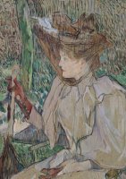 Woman with Gloves by Henri de Toulouse-Lautrec