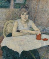 Young Woman at a Table, 'poudre De Riz' by Henri de Toulouse-Lautrec
