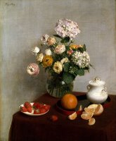 Flowers And Fruit by Henri Fantin Latour