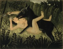 Beauty And The Beast by Henri Rousseau