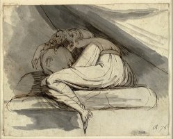 Woman Sitting, Curled Up by Henry Fuseli
