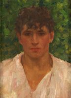 Portrait of a Young Man with Open Collar by Henry Scott Tuke
