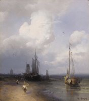 Dutch Coastal Scene by Herman Herzog