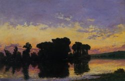 Soleil Couchant Sur La Seine by Hippolyte Camille Delpy