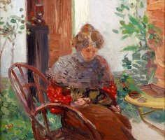 Woman in Garden by Hippolyte Petitjean