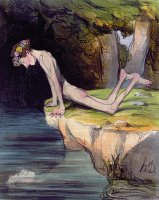 The Beautiful Narcissus by Honore Daumier