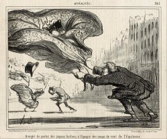 The Danger of Wearing Hoop Skirts… by Honore Daumier