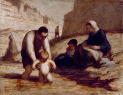 The First Bath by Honore Daumier