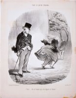 Tout Ce Qu'on Voudra Tiens...v'la Un Homme Qui S'est Deguise En Femme… by Honore Daumier