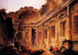 Interior of The Temple of Diana at Nmes by Hubert Robert