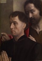 Portrait of a Man at Prayer with Saint John The Baptist by Hugo van der Goes