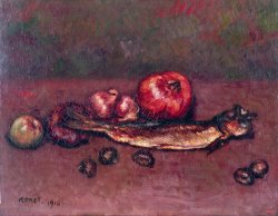 Still Life with Onions And Herring by Isidre Nonell