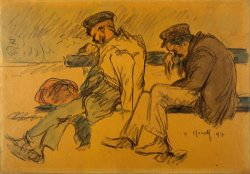 Two Poor Men Sleeping by Isidre Nonell
