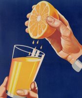 Poster With A Glass Of Orange Juice by Israeli School
