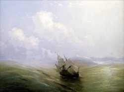 A Sailing Boat in a Heavy Swell by Ivan Ayvazovsky