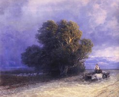 Ox Cart Crossing a Flooded Plain by Ivan Constantinovich Aivazovsky