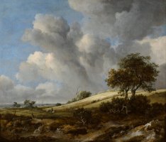 A Cornfield with The Zuiderzee in The Background by Jacob Isaacksz. Van Ruisdael