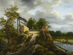 Bridge with a Sluice by Jacob Isaacksz. Van Ruisdael