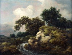 Landscape with Dune And Small Waterfall by Jacob Isaacksz. Van Ruisdael