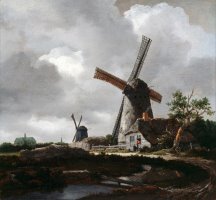 Landscape with Windmills Near Haarlem by Jacob Isaacksz. Van Ruisdael