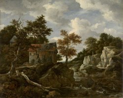 Rocky Landscape by Jacob Isaacksz. Van Ruisdael