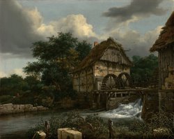 Two Watermills And an Open Sluice by Jacob Isaacksz. Van Ruisdael