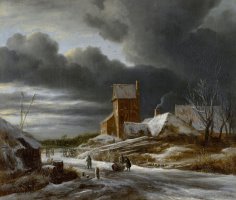 Winter Landscape by Jacob Isaacksz. Van Ruisdael