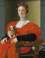 Portrait of a Lady with a Lapdog by Jacopo Pontormo