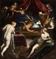 Hercules Expelling The Faun From Omphale's Bed by Jacopo Robusti Tintoretto