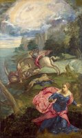 Saint George And The Dragon by Jacopo Robusti Tintoretto