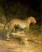 Two Leopards Lying in The Exeter Exchange by Jacques-Laurent Agasse
